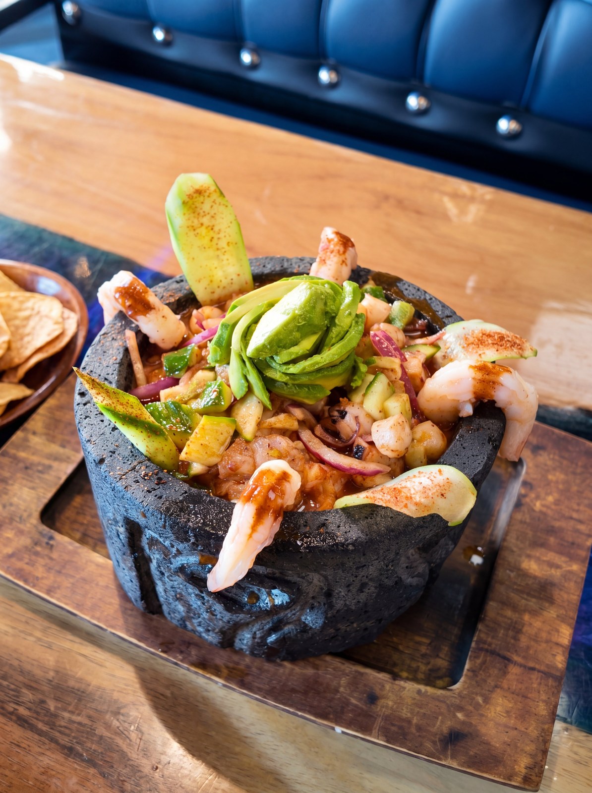 Aguachile Sinaloa in volcanic stone