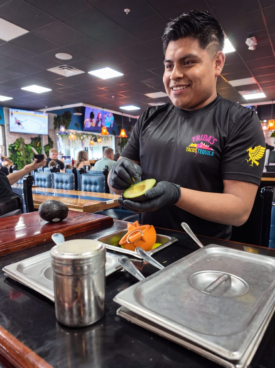 Fresh guacamole preparation